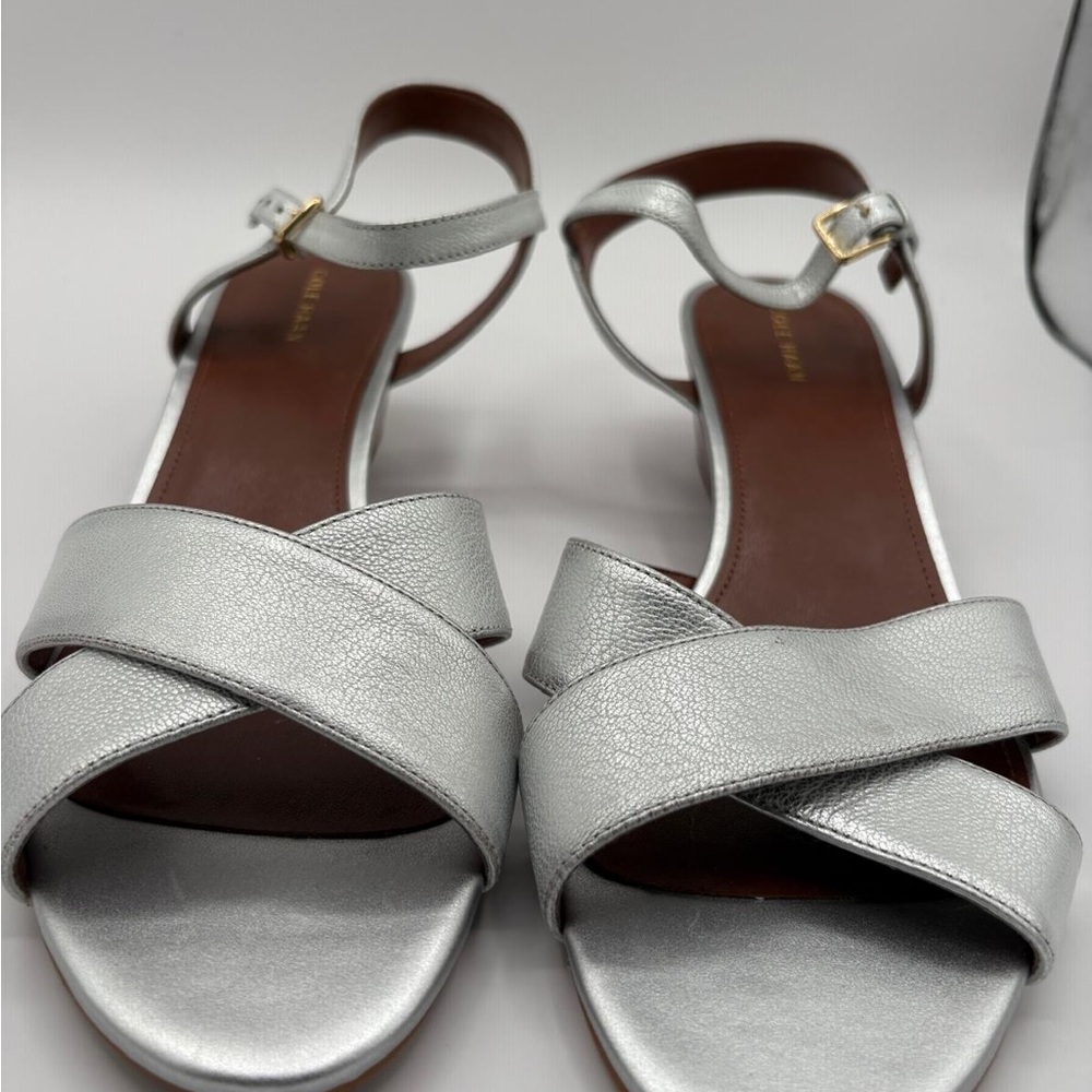 NWT Cole Haan Womens Elsie Cross Wedge Argento Sandal Size 10 - Picture 2 of 8
